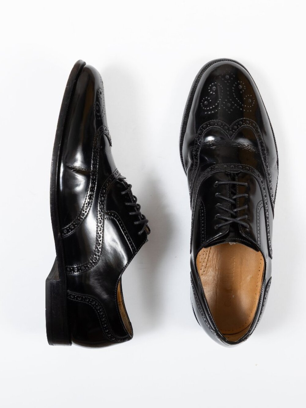 Cole Haan Connolly Black Leather Wingtip Oxford Shoes Men's 13 D C07941